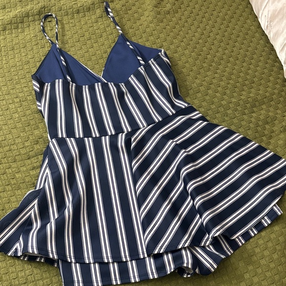 a'gaci Navy and White Striped Mini Dress - Picture 9 of 9